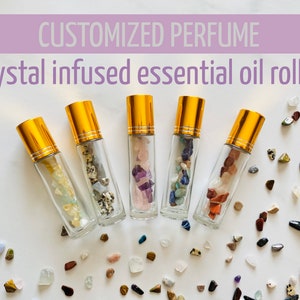 Custom Essential Oil Roller Infused with Crystals | Personalized Fragrance