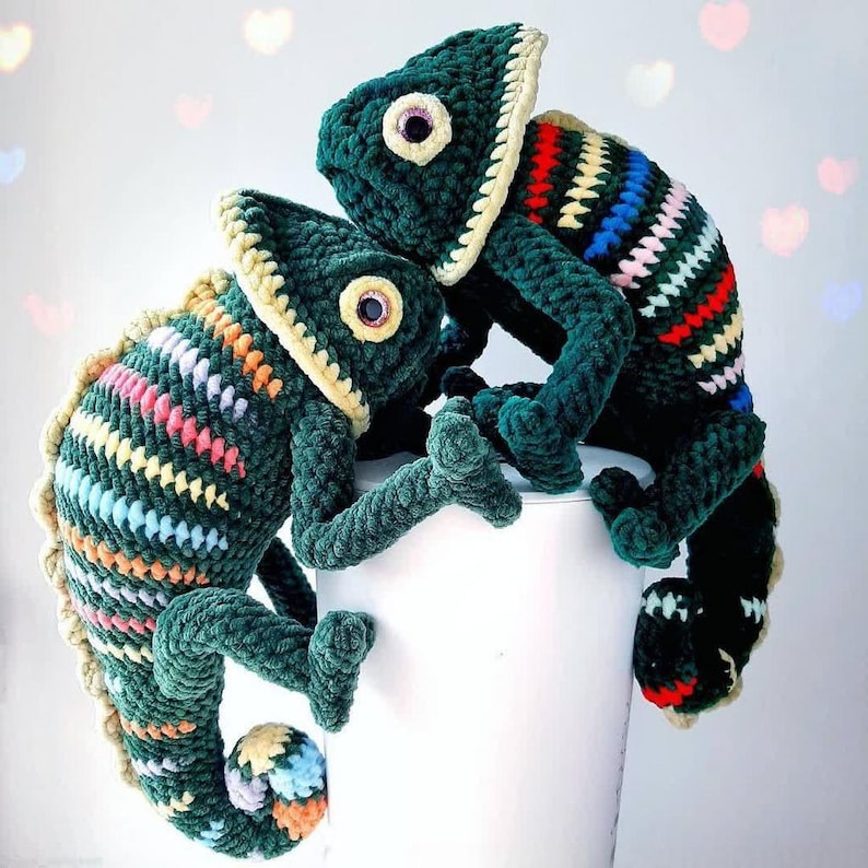 Chameleon Crochet Pattern Amigurumi Lizard PDF Plush Reptile DIY Animal Pattern image 5