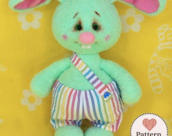 Crochet Bunny Pattern PDF, Egorka Rabbit Amigurumi Toy Tutorial (Digital Download)