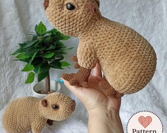 Realistic Standing Capybara Amigurumi Crochet Pattern (PDF Download)