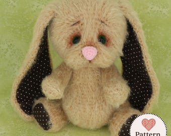 Sad Bunny Amigurumi Crochet Pattern, Floppy Ears Plush Toy Tutorial (PDF Download)