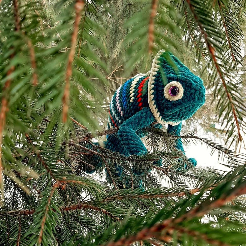 Chameleon Crochet Pattern Amigurumi Lizard PDF Plush Reptile DIY Animal Pattern image 3