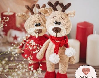 Christmas Reindeer Crochet Pattern PDF: Amigurumi Deer Toy, Holiday Ami, Digital Download