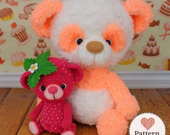Crochet Berry Bear and Panda Amigurumi Pattern, Berry Toy Tutorial (PDF Download)