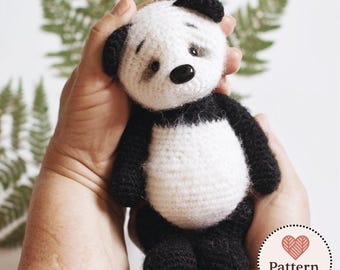 Panda Amigurumi Crochet Pattern PDF, Intermediate Toy Tutorial (Digital Download)