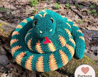 Realistic Crochet Snake Pattern: Amigurumi Plush Reptile DIY (PDF Download)