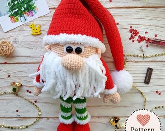 Santa Gnome Crochet Pattern: Christmas Amigurumi Doll (PDF Download)
