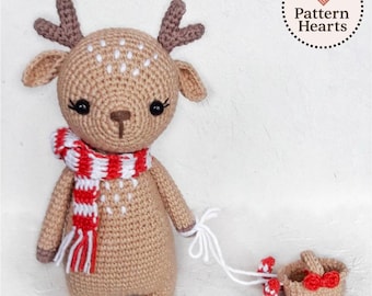 Caramel Deer Amigurumi Crochet Pattern, Woodland Animal Plush Toy (PDF Download)