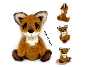 Woodland Critters – Little Fox (artist teddy bear - instant download - pdf pattern - e-pattern - sewing pattern)