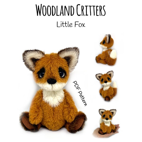 Woodland Critters – Little Fox (artist teddy bear - instant download - pdf pattern - e-pattern - sewing pattern)