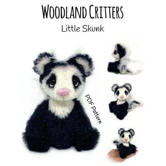 Woodland Critters – Little Skunk (artist teddy bear - instant download - pdf pattern - e-pattern - sewing pattern)