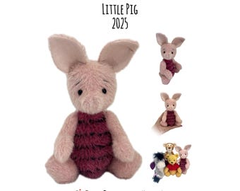 Bosque de los Cien Acres – El Cerdito (oso de peluche de artista - cerdo - descarga instantánea - patrón en pdf - patrón electrónico - patrón de costura)