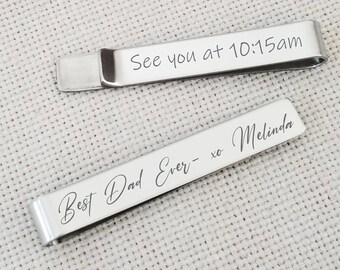 Actual handwriting tie clip, signature tie clip, handwritten tie clip, personalized tie clip, groomsmen gift, gift ideas, custom gifts