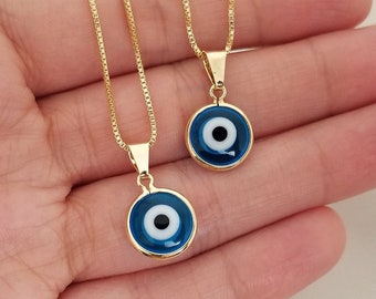 evil eye necklace/ 18K gold filled dainty necklace