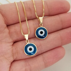 evil eye necklace/ 18K gold filled dainty necklace