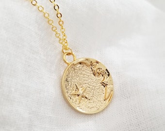 Gold Link Chain With Gold Coin Chain Link Chain Necklace Etsy