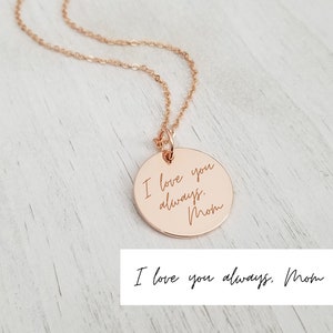 Memorial Signature Necklace • Personalized Handwriting Necklace • Keepsake Jewelry • Handwriting Jewelry