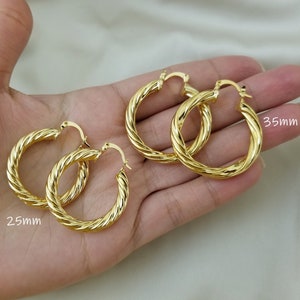 18K Gold Filled Thick Hoops - Gold Thick Hoop Earrings - Simple Thick Hoops