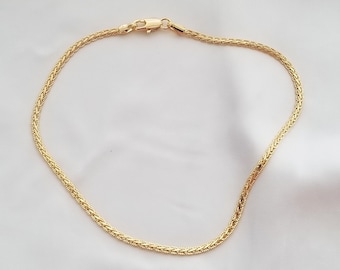 18k Gold Anklet, 10" Anklet With Chain, Gold Anklet, Gold Anklet Bracelet, Gold Ankle Bracelet, Dainty Gold Anklet, Anklets For Women