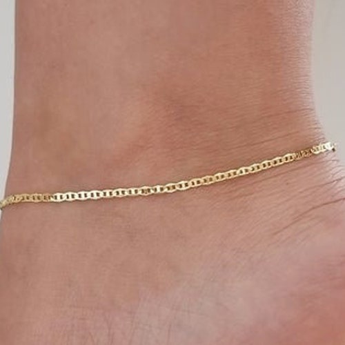 18k Gold Anklet Anklet With Chain Gold Anklet Gold Anklet - Etsy