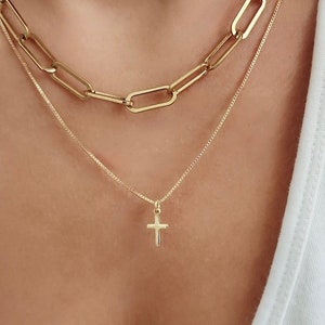 Cross Necklace • Dainty Cross Pendant • Cross Necklace for Women • Girl Cross Necklace • Christian Gifts • Box Chain • Gifts for Her
