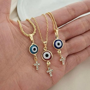 Gold Evil Eye Necklace, Gold Eye Necklace, Evil Eye Gift, Gold Eye Pendant, Eye Charm, Dainty Eye, Protection Jewelry, Minimalist