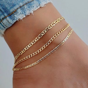 18K Gold Filled Curb Chain Anklet | Gold Chain Anklet | WATERPROOF Thick Chain Anklet | Gold Chain Anklet | Gold Anklet For Women