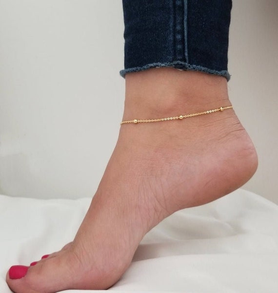 Etsy gold on sale ankle bracelet