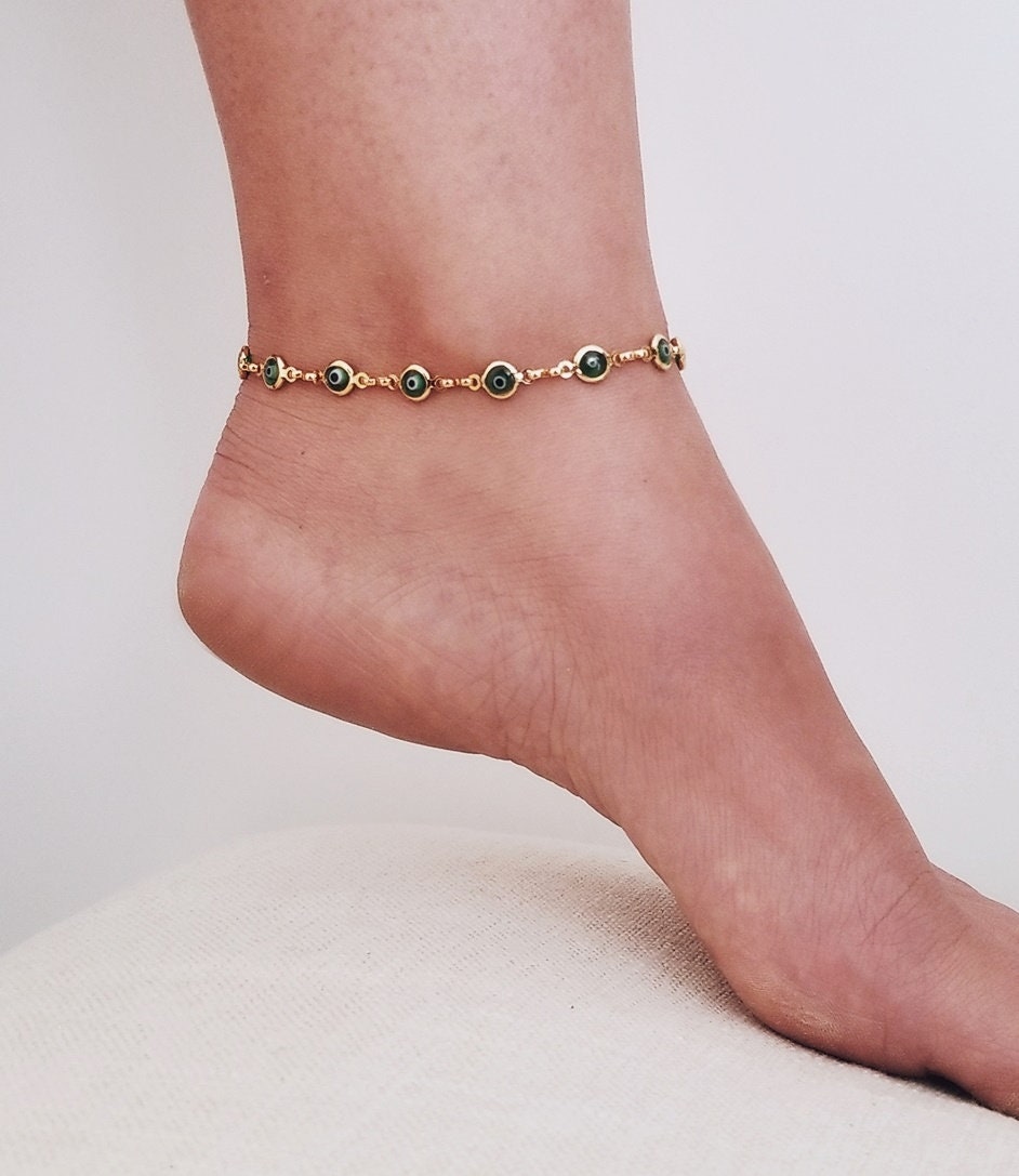 Evil Eye Anklet Bracelet 18k Gold Evil Eye Anklet Bracelet Etsy