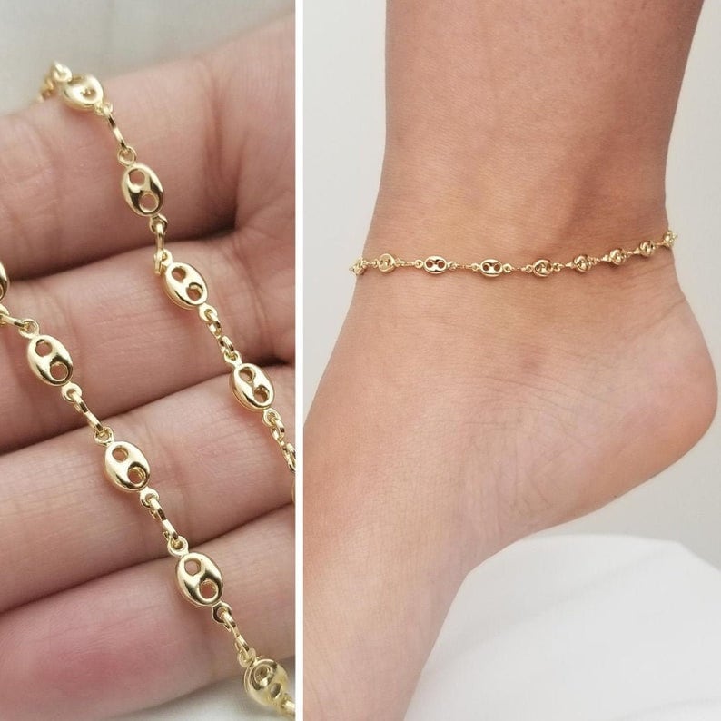 Anklet With Chain Gold Anklet Anklets For Women 18k Gold Anklet Gold Ankle Bracelet Dainty Gold Anklet Gold Anklet Bracelet