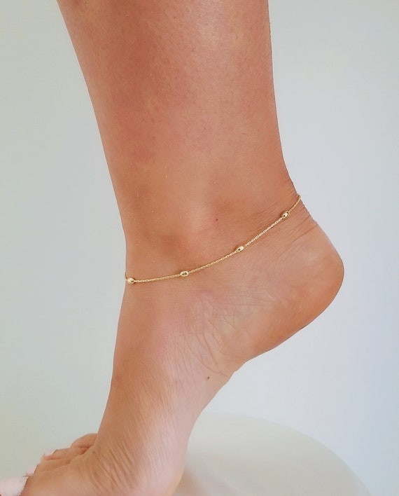 18k Gold Anklet Anklet With Chain Gold 