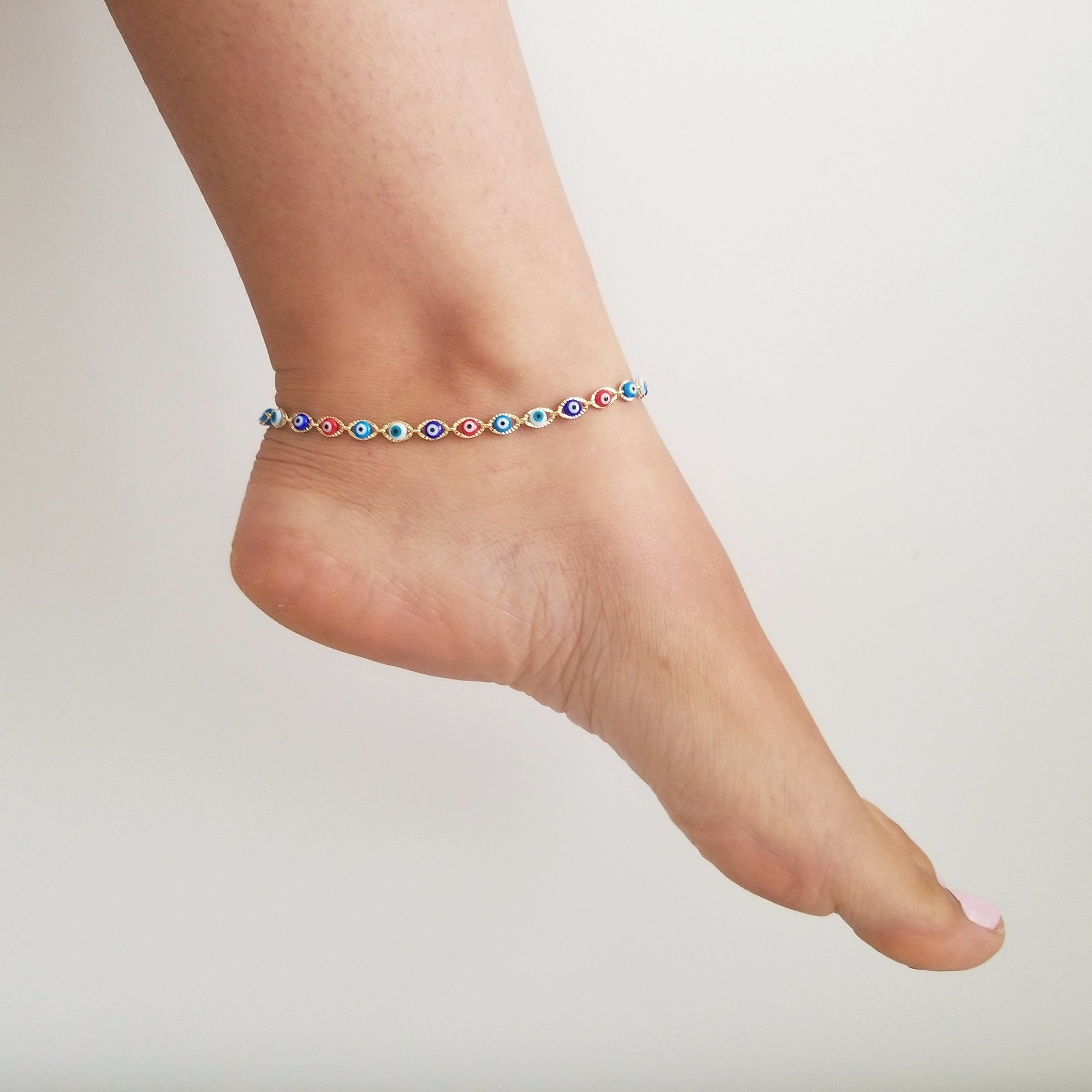 Evil Eye Anklet/ 18k Gold Filled Evil Eye Anklet/ Evil Eye Etsy