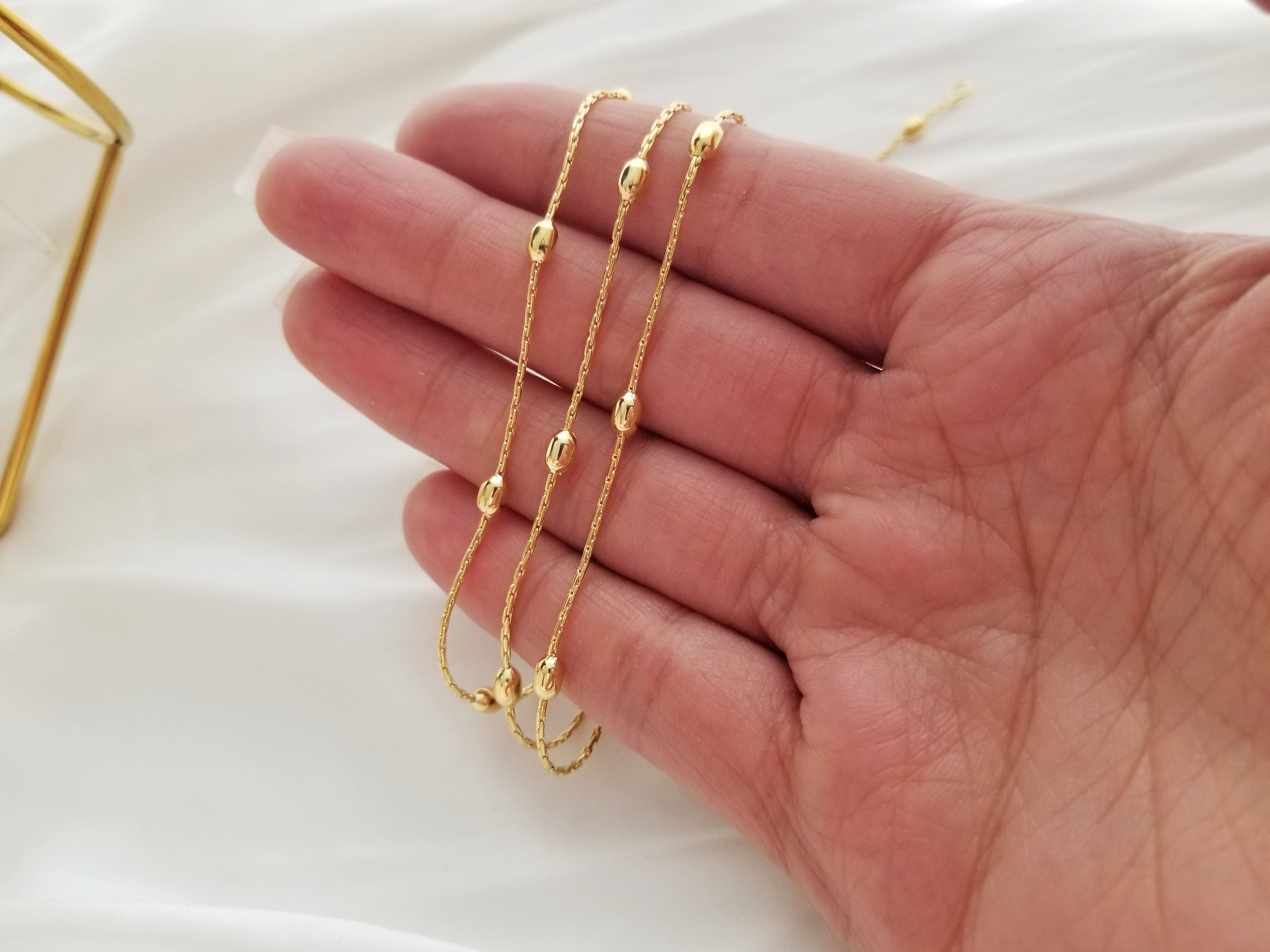 18k Gold Anklet Anklet With Chain Gold Anklet Gold Anklet - Etsy ...