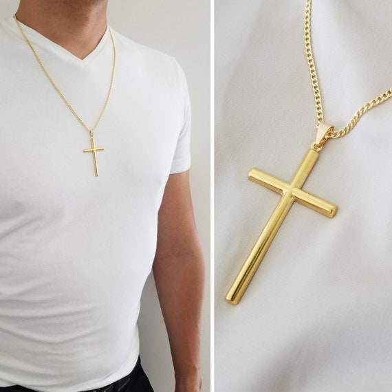 Men Men Gold Cross Necklace Men Cross 