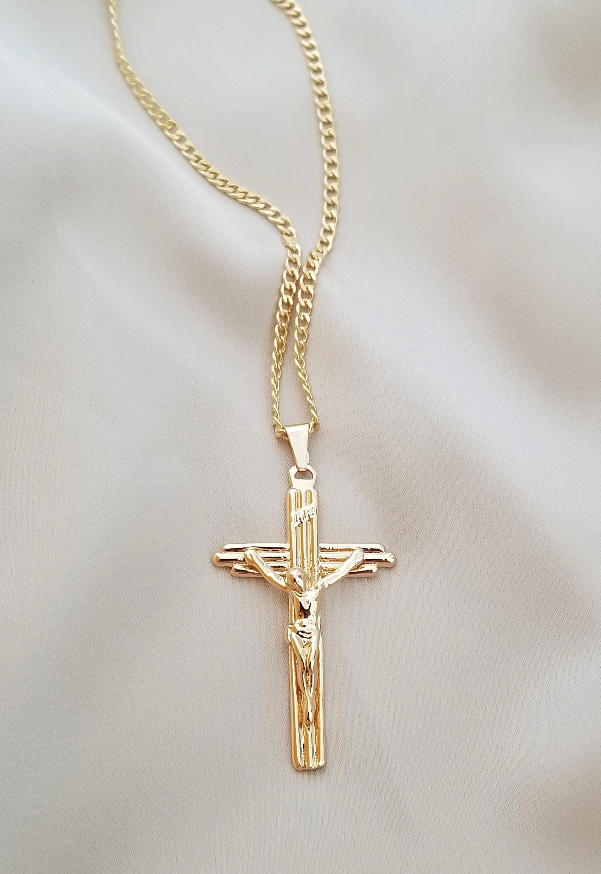 Gold Cross Necklace Gold Necklace Men 