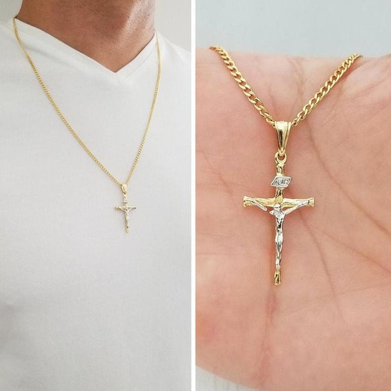 Cross Necklace for Men Men's Gold Cross 