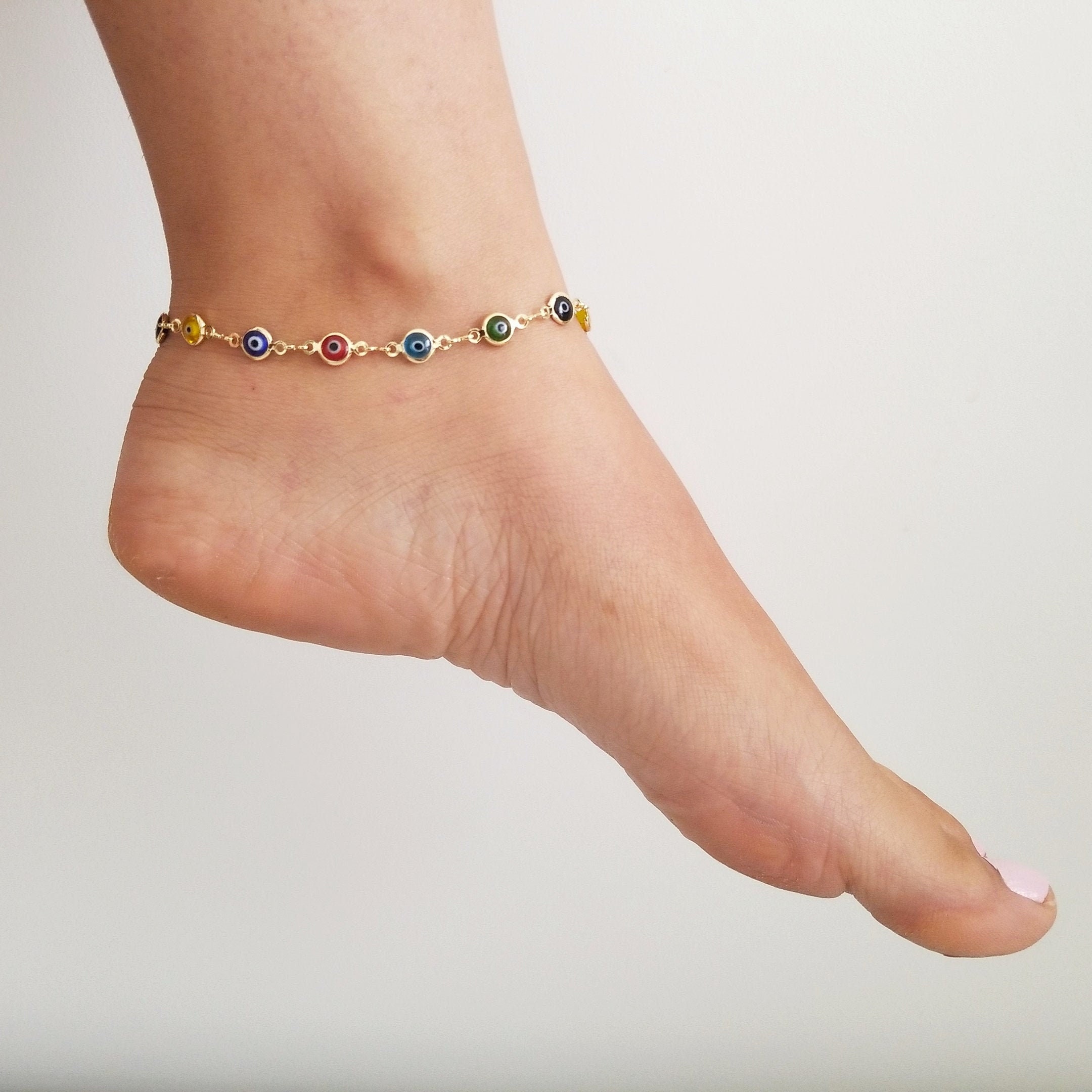 Evil Eye Anklet Bracelet 18k Gold Evil Eye Anklet Bracelet Etsy