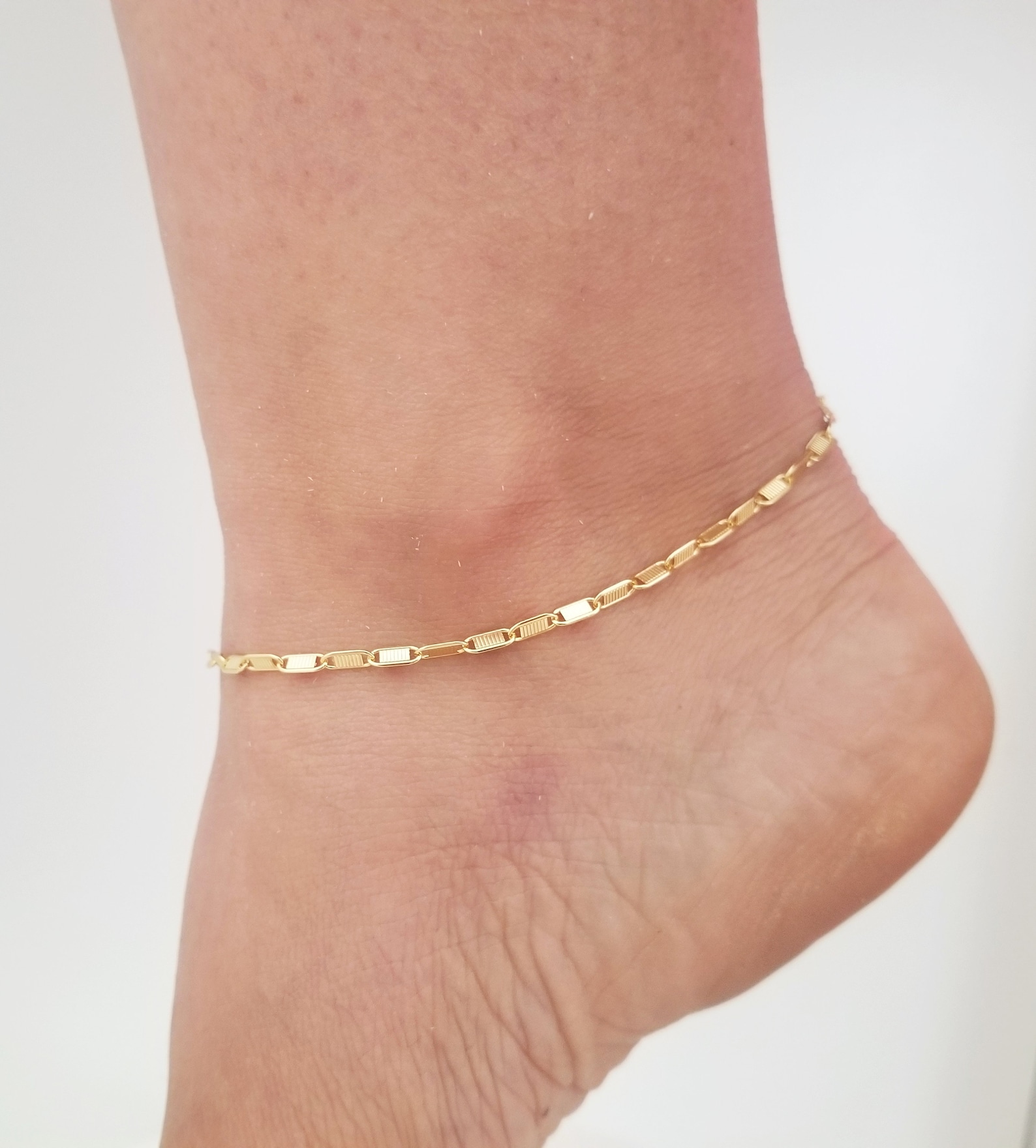 18K Gold Filled Chain Anklet Gold Chain Anklet Chain Etsy