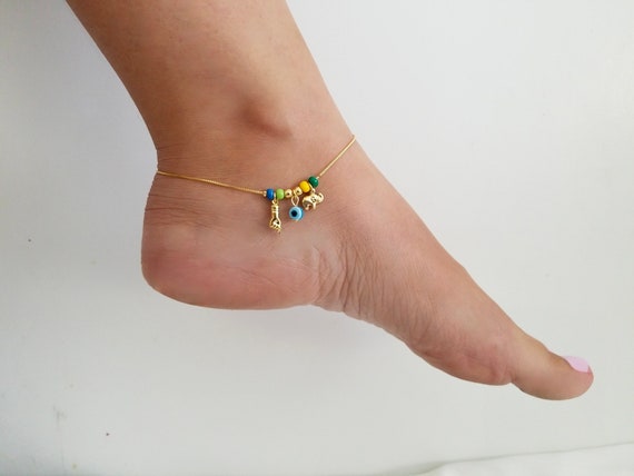 Davina - Gold Double Chain Ankle Bracelet | Kurafuchi