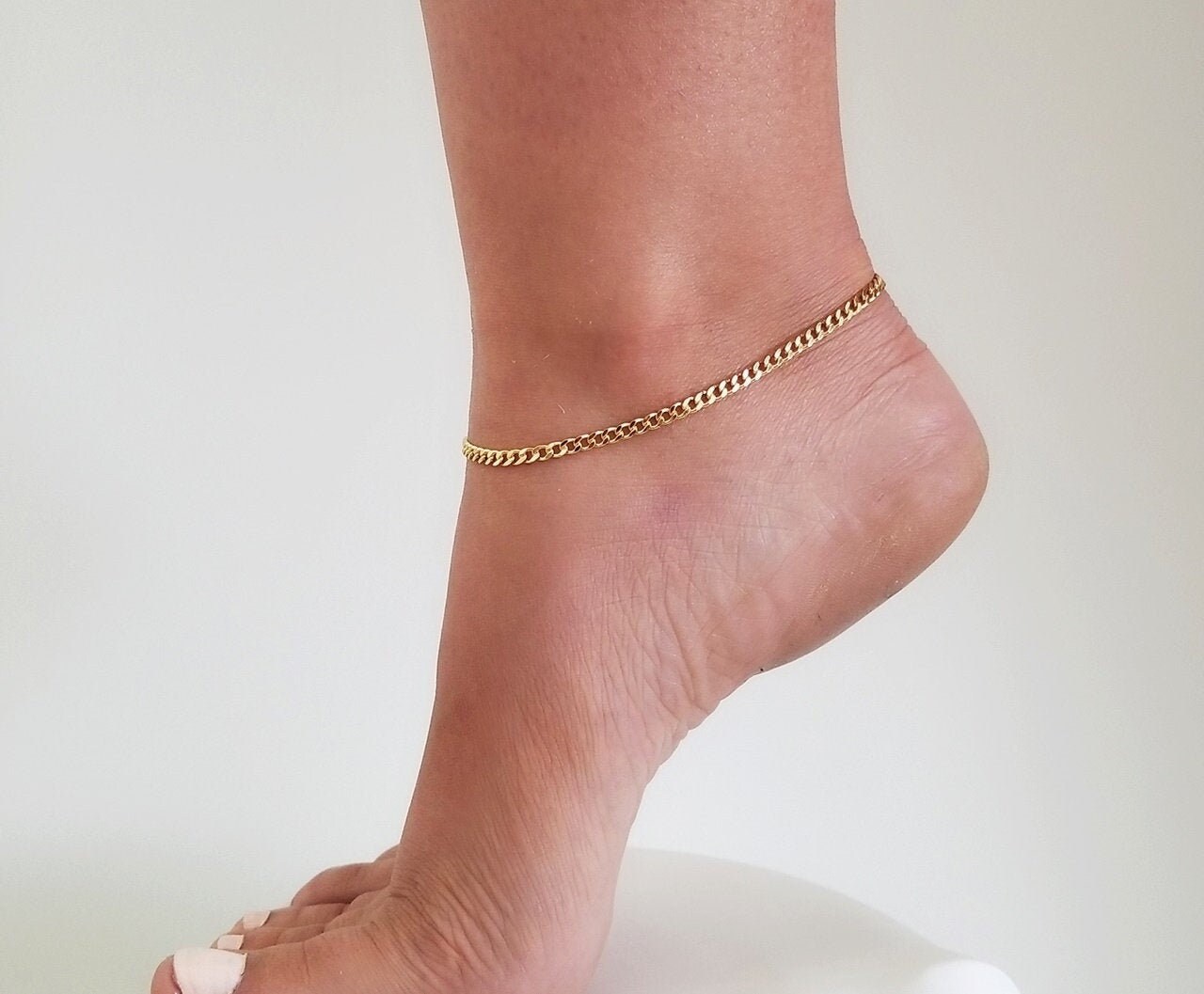 Cuban Chain GOLD FILLED Anklet, Curb Chain Anklet, Gold Chain Anklet, Thick Chain Anklet, Chunky Chain Anklet, Beach Anklet,  Anklet