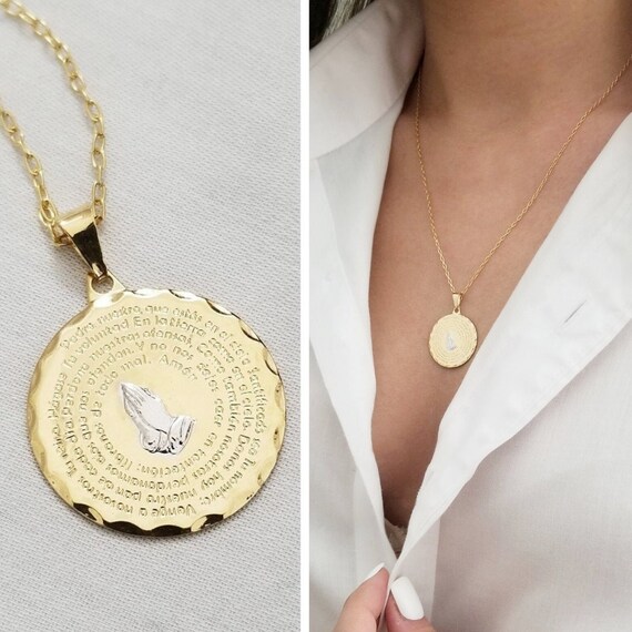 Gold Medallion Necklace 18kt Gold Necklace Gold Coin Necklace Etsy