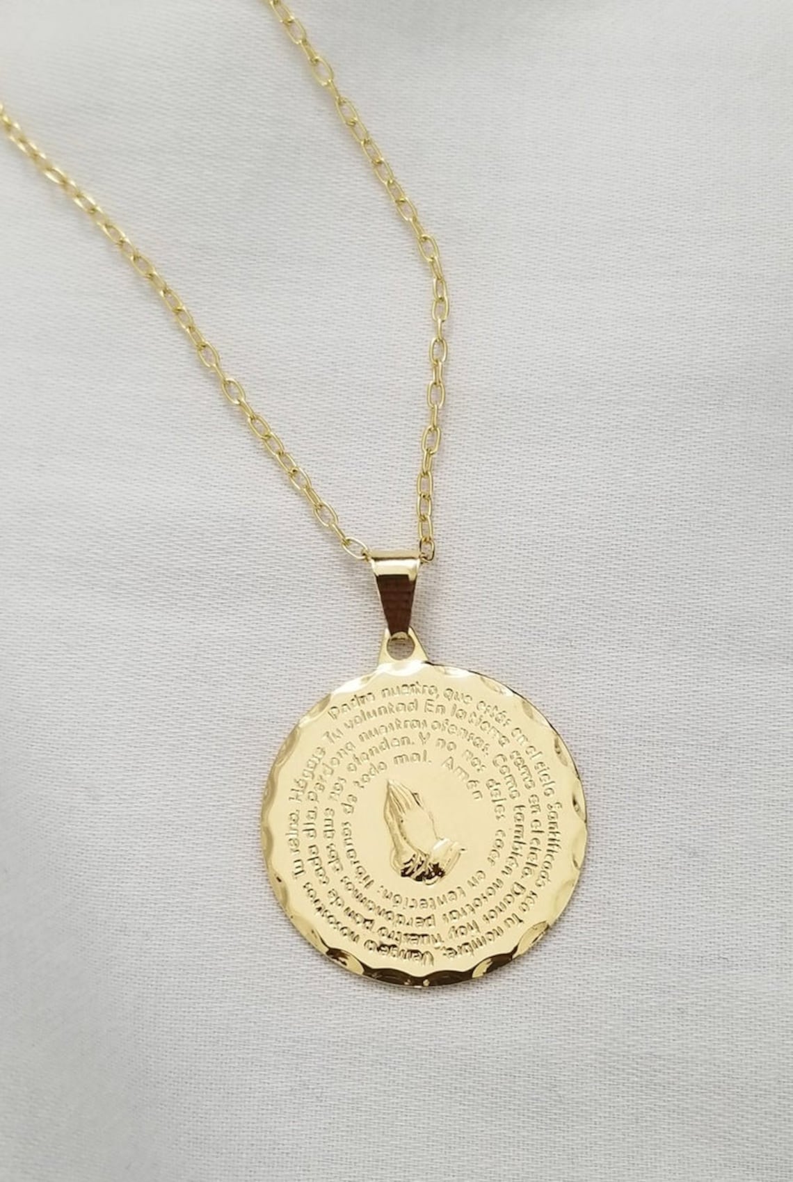 Gold Medallion Necklace 18kt Gold Necklace Gold Coin Necklace | Etsy