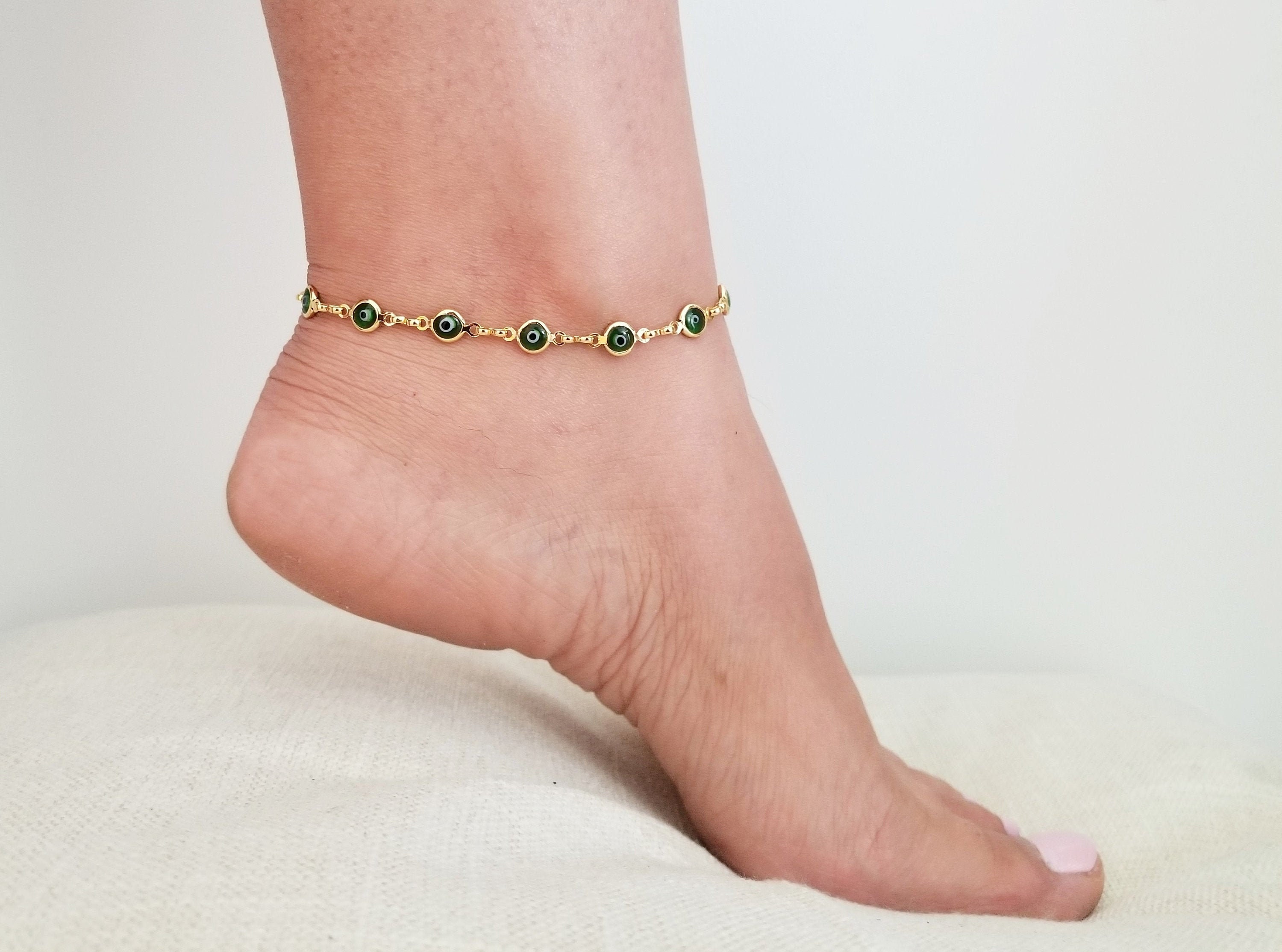 Evil Eye Anklet Bracelet 18k Gold Evil Eye Anklet Bracelet Etsy