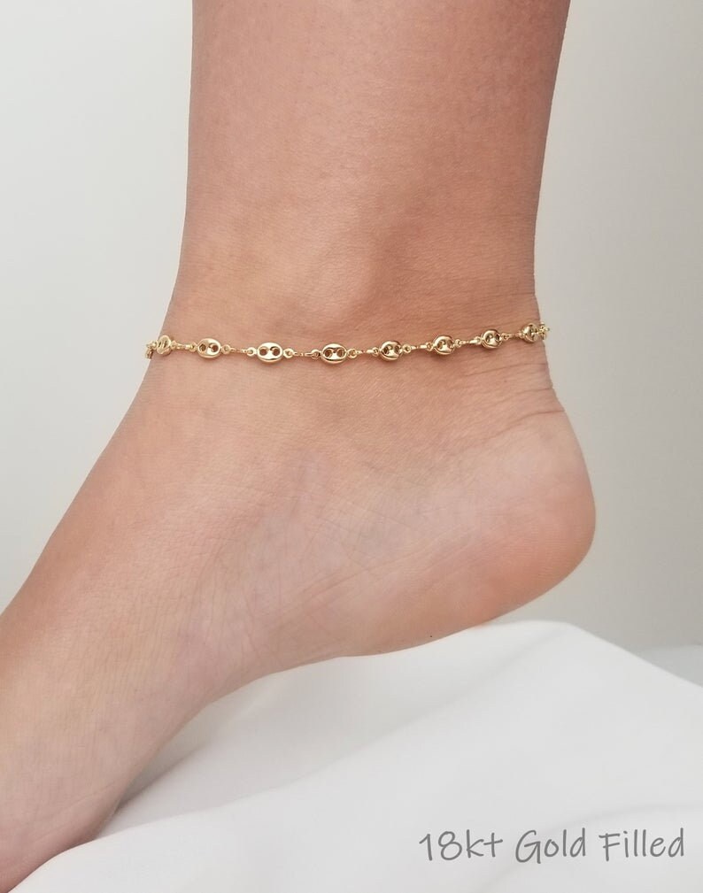 Anklet With Chain Gold Anklet Anklets For Women 18k Gold Anklet Gold Ankle Bracelet Dainty Gold Anklet Gold Anklet Bracelet