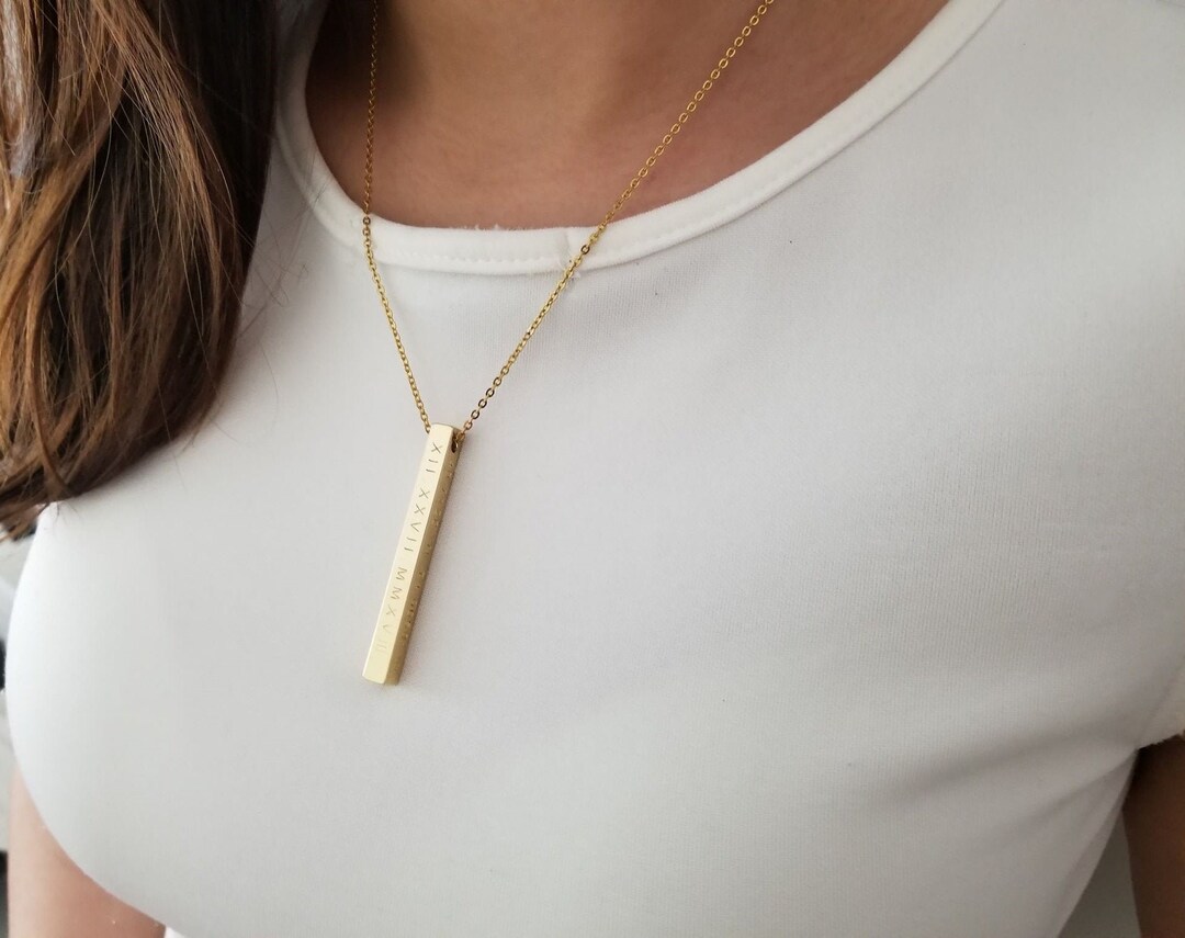 14k Gold Bar Chain, Gold Bar Chain Necklace, Gold Chain, 14k Gold Chain