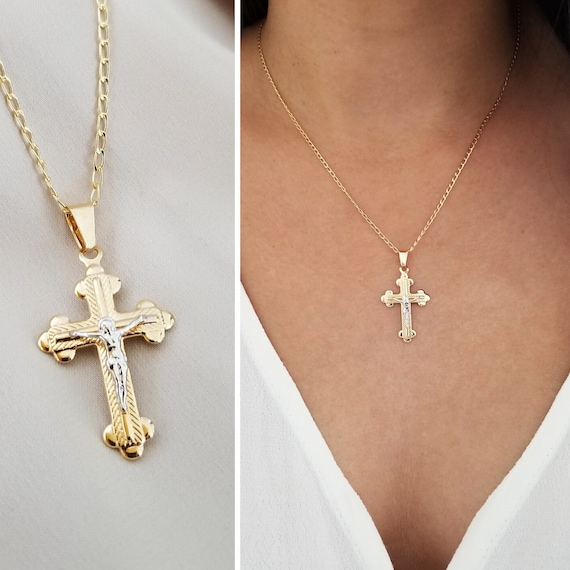 Kreuz Halskette, Kreuz Kette Halskette, Kreuz Anhänger Halskette,  Religiöses Geschenk - .de