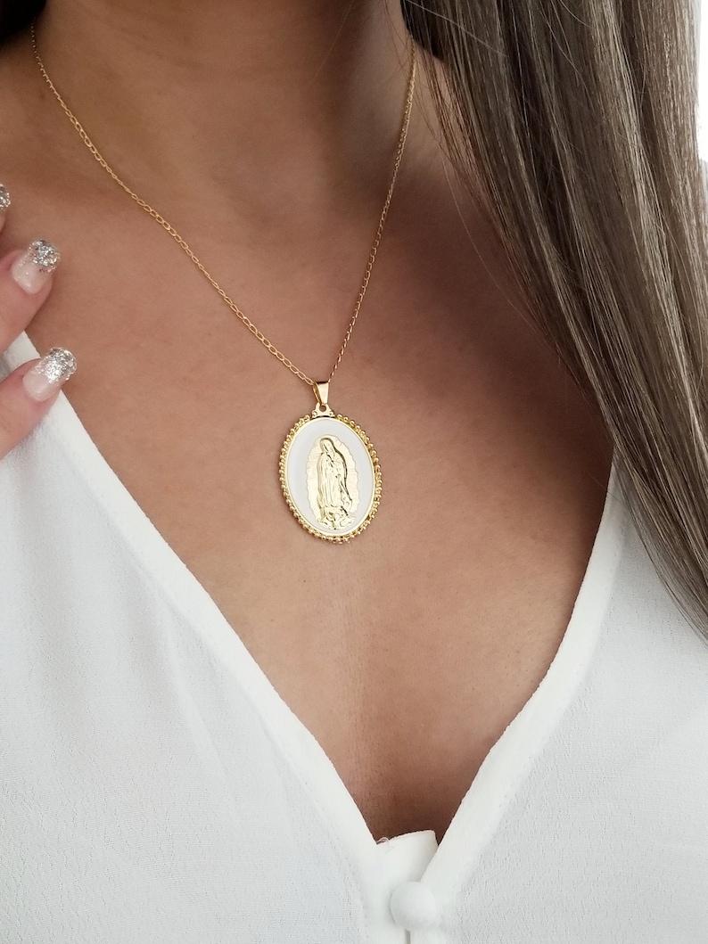Our Lady of Guadalupe Necklace 18k Gold Filled Guadalupe | Etsy