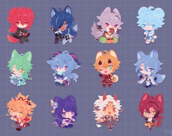 Impacto de Genshin: Conjunto B - Amuletos Kemonomimi de 2" (Diluc, Kaeya, Razor, Chongyun, Ganyu, Yoimiya, Raiden, Thoma, Ayato, Itto, Heizou, Baizhu)