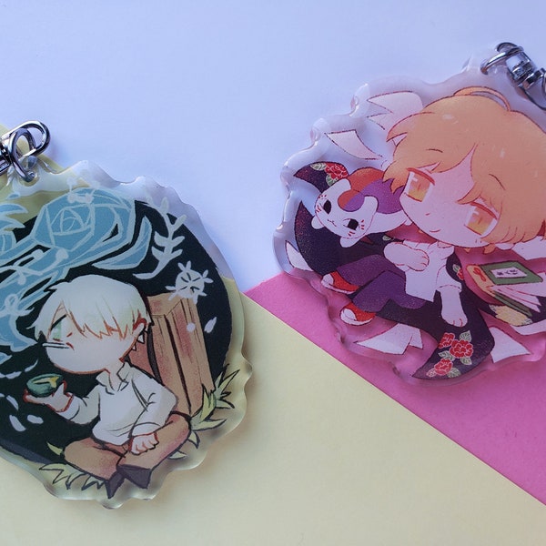 Mushishi and Natsume Yuujinchou - 2.5" Acrylic Charms (Ginko, Natsume and Nyanko)