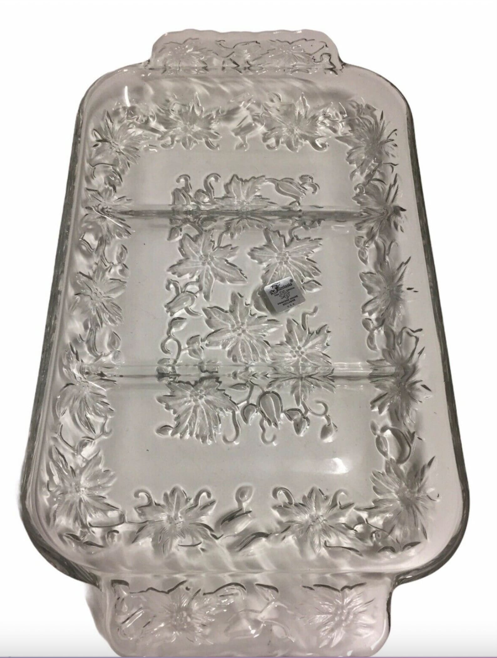Princess House Crystal Fantasia Pattern 3 Section Serving Etsy